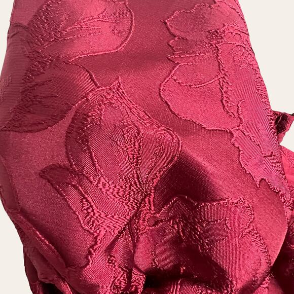 Sachin & Babi New Gabby Maroon Red Floral Jacquard Puff Sleeve Midi Dress Size 8 - Picture 6 of 14